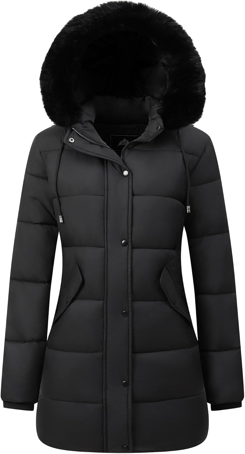 GOLDLADIES Women's Winter Coat Long Waterproof Parka - Warm Snow Jacket for Women,Windproof Winter Jacket for Cold Weather